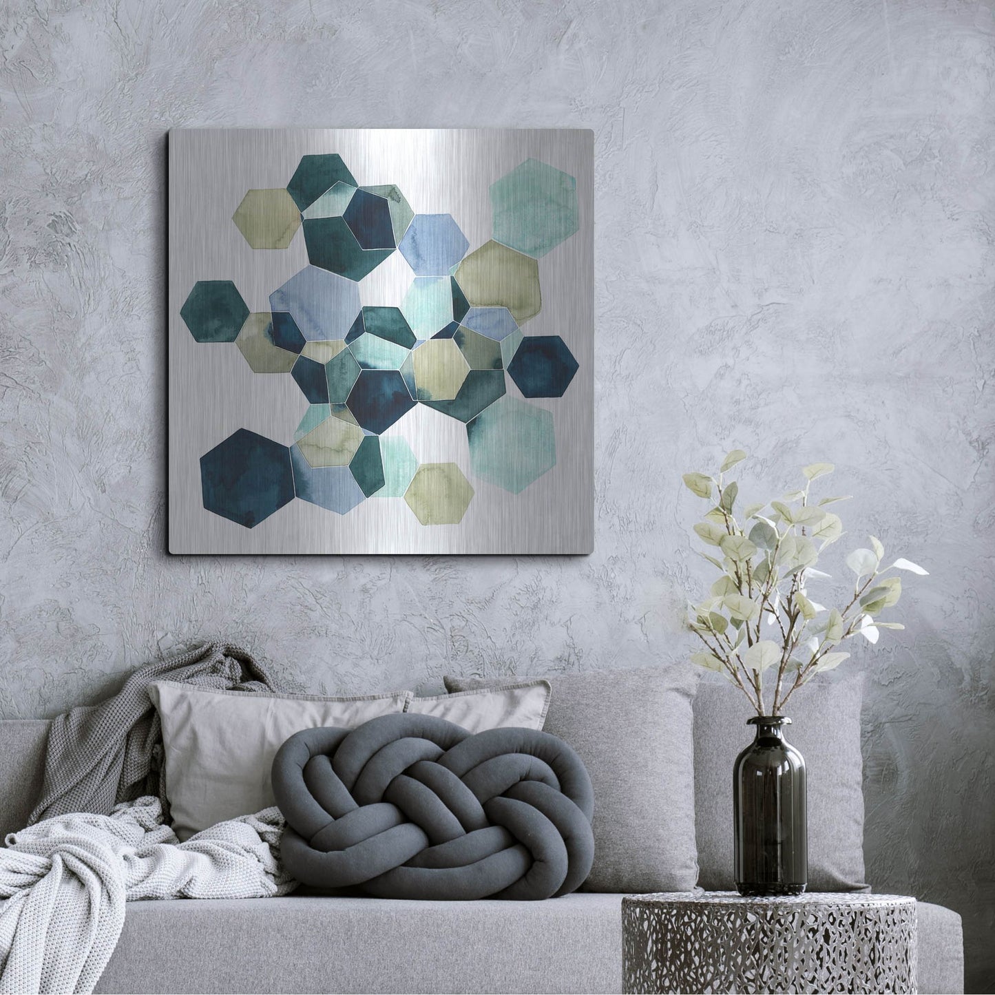 Luxe Metal Art 'Crystallize I' by Grace Popp, Metal Wall Art,36x36