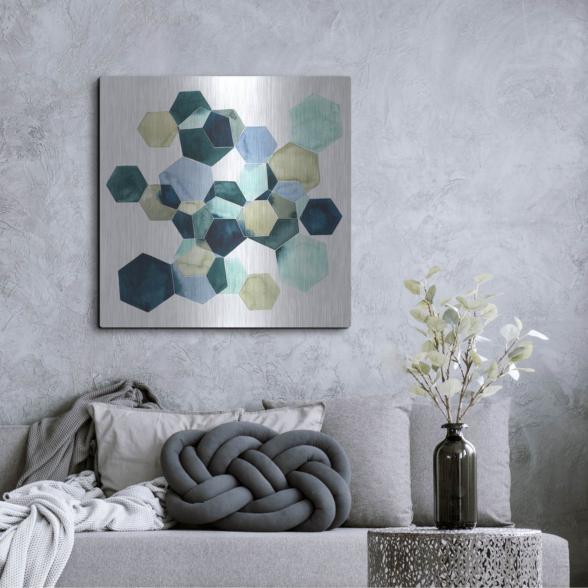 Luxe Metal Art 'Crystallize I' by Grace Popp, Metal Wall Art,36x36