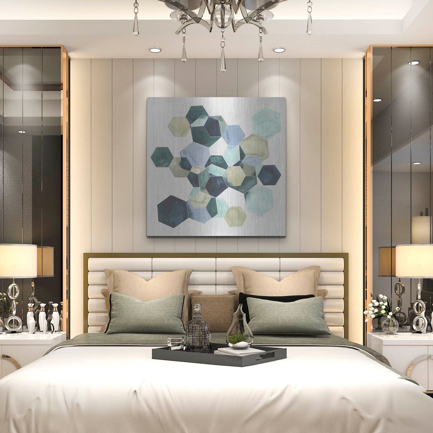 Luxe Metal Art 'Crystallize I' by Grace Popp, Metal Wall Art,36x36