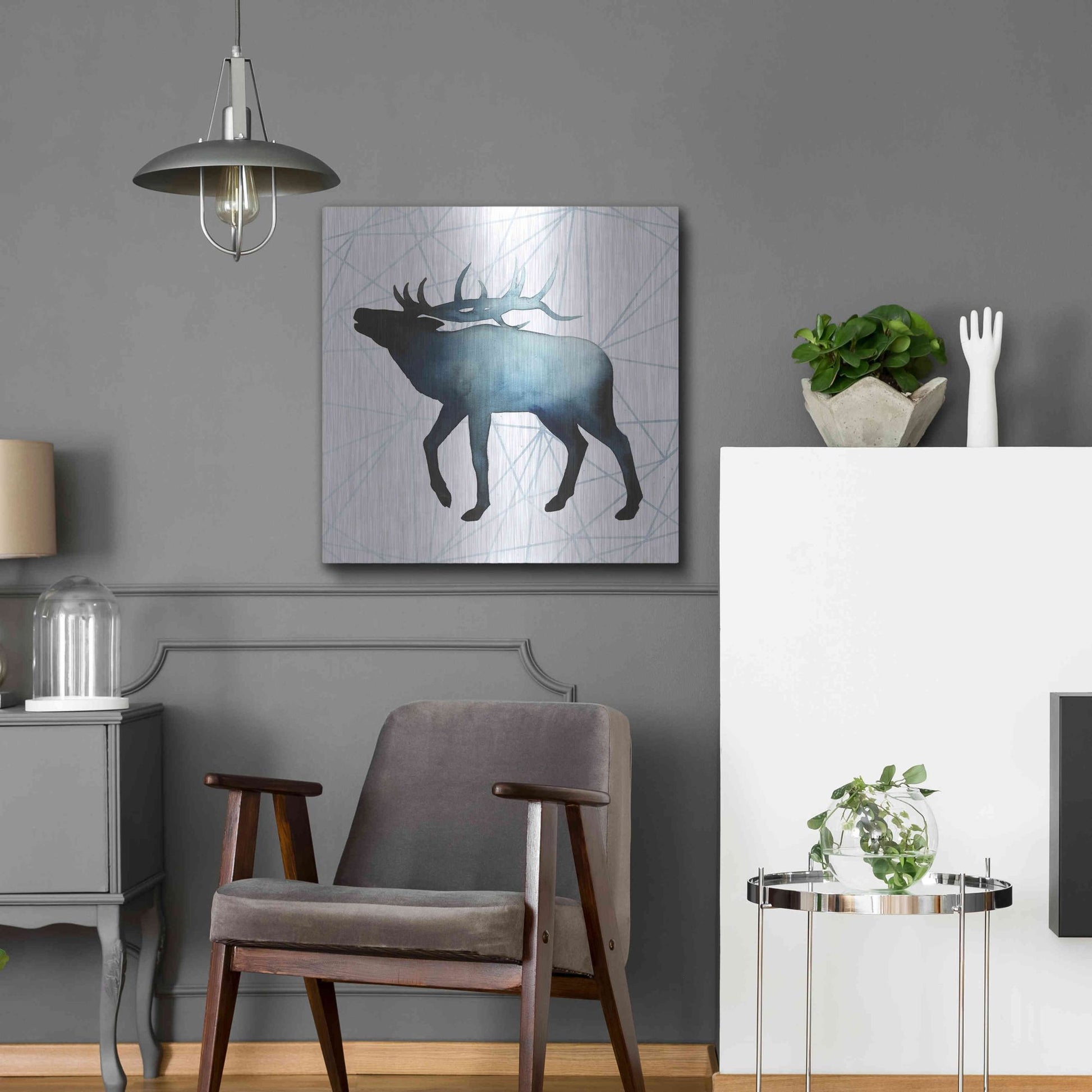 Luxe Metal Art 'Animal Silhouettes VI' by Grace Popp, Metal Wall Art,24x24