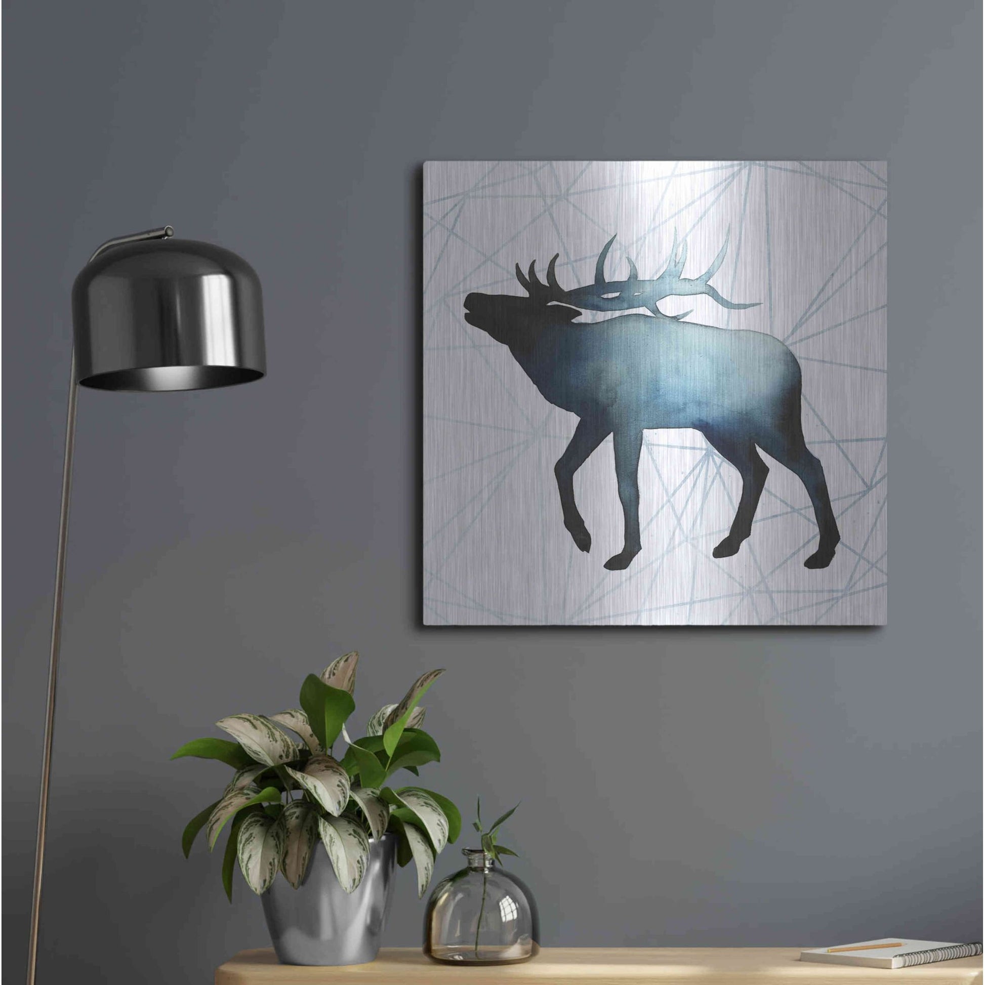 Luxe Metal Art 'Animal Silhouettes VI' by Grace Popp, Metal Wall Art,24x24