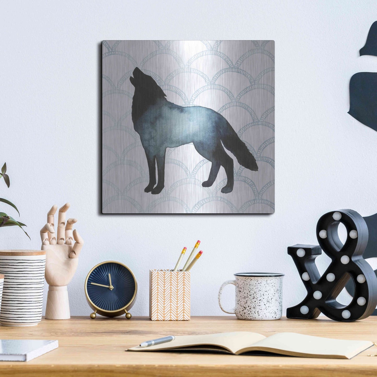 Luxe Metal Art 'Animal Silhouettes V' by Grace Popp, Metal Wall Art,12x12