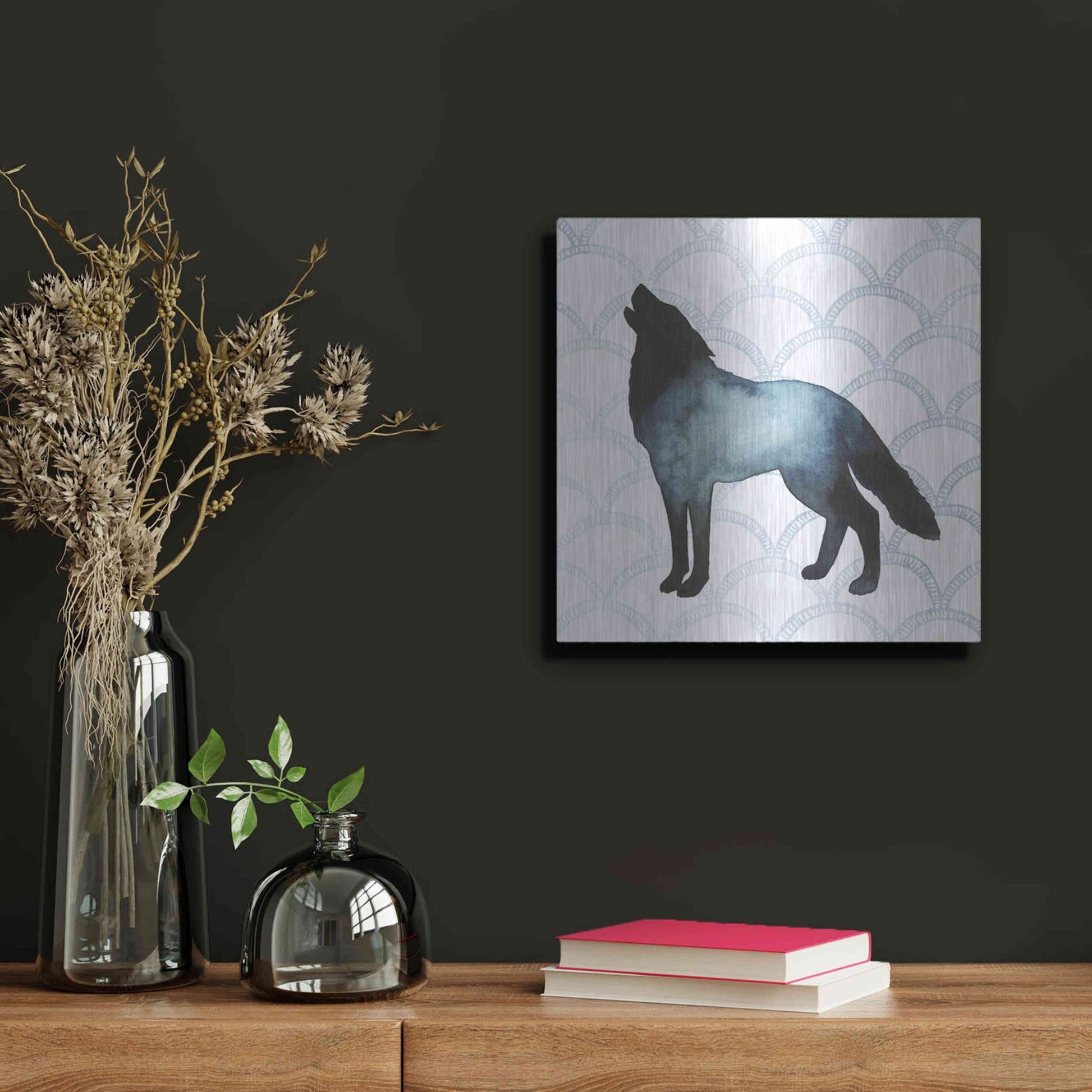 Luxe Metal Art 'Animal Silhouettes V' by Grace Popp, Metal Wall Art,12x12