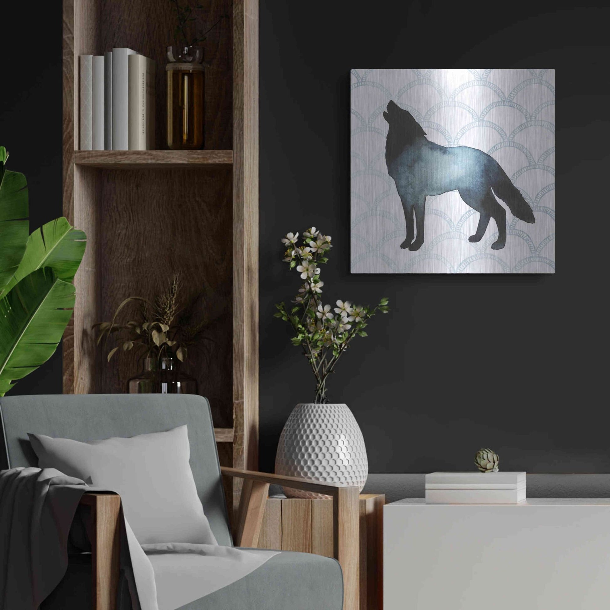 Luxe Metal Art 'Animal Silhouettes V' by Grace Popp, Metal Wall Art,24x24