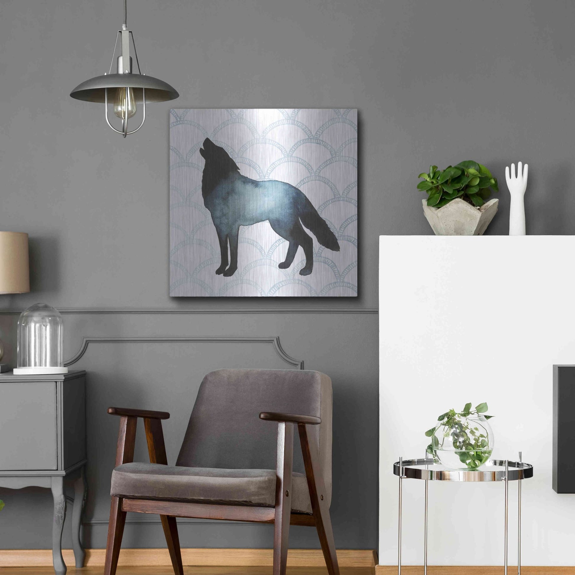 Luxe Metal Art 'Animal Silhouettes V' by Grace Popp, Metal Wall Art,24x24