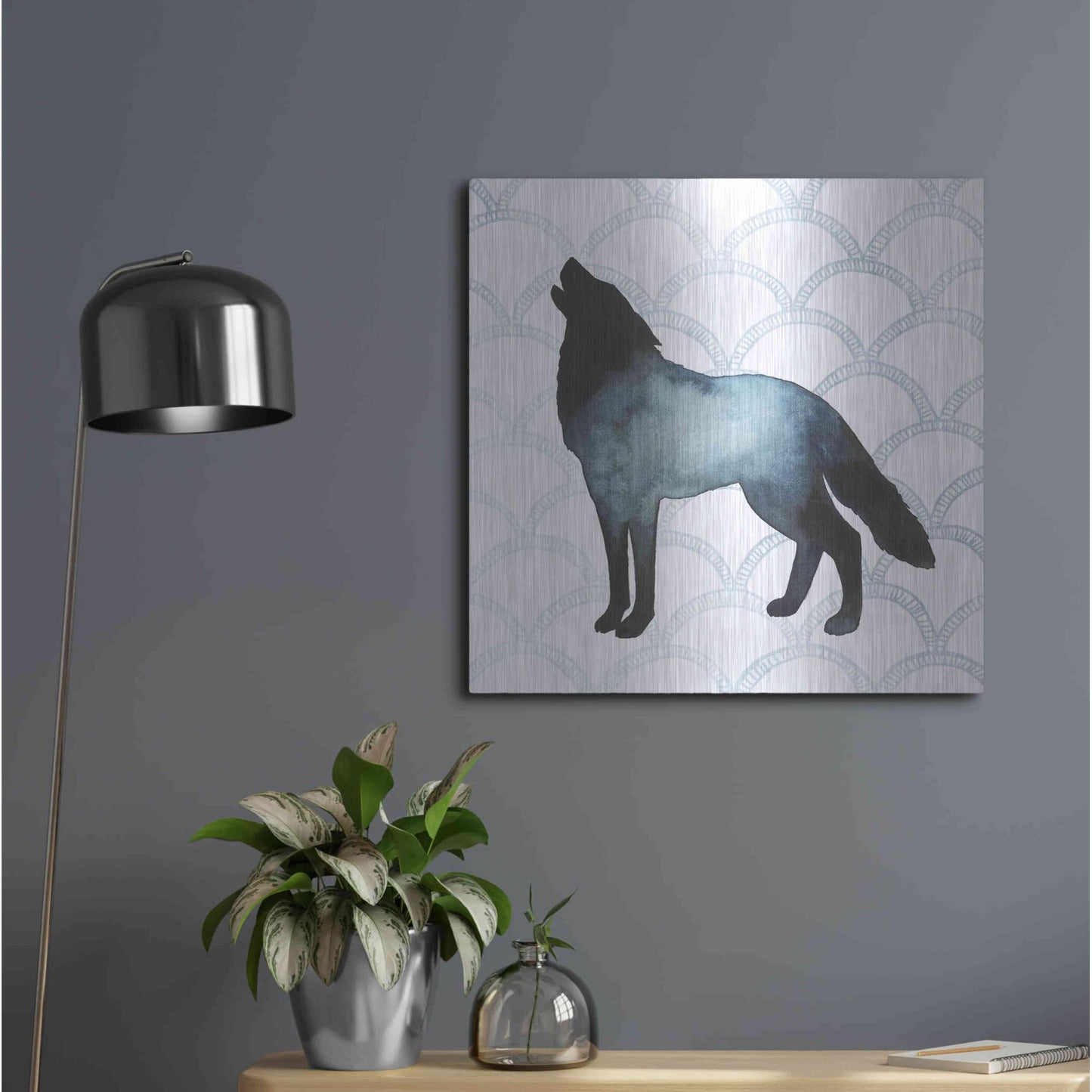 Luxe Metal Art 'Animal Silhouettes V' by Grace Popp, Metal Wall Art,24x24
