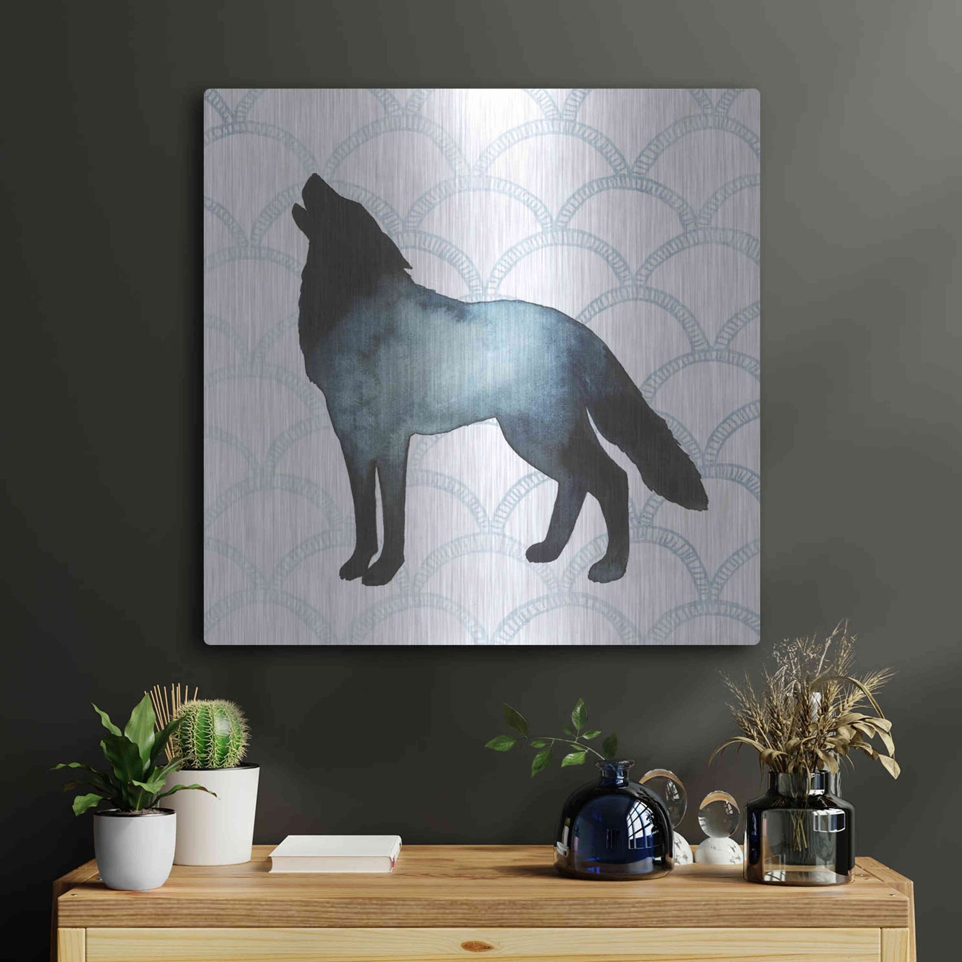 Luxe Metal Art 'Animal Silhouettes V' by Grace Popp, Metal Wall Art,24x24