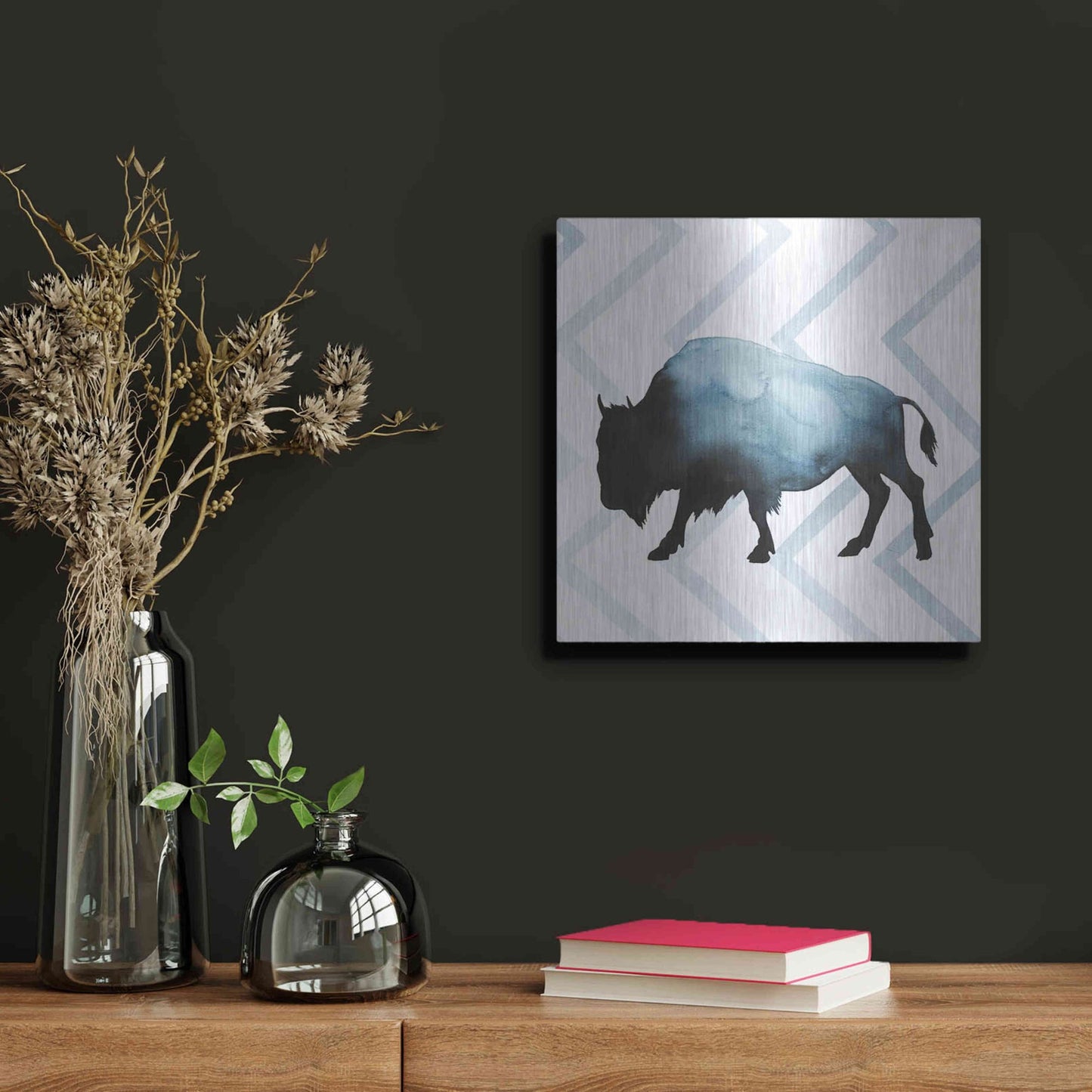 Luxe Metal Art 'Animal Silhouettes IV' by Grace Popp, Metal Wall Art,12x12
