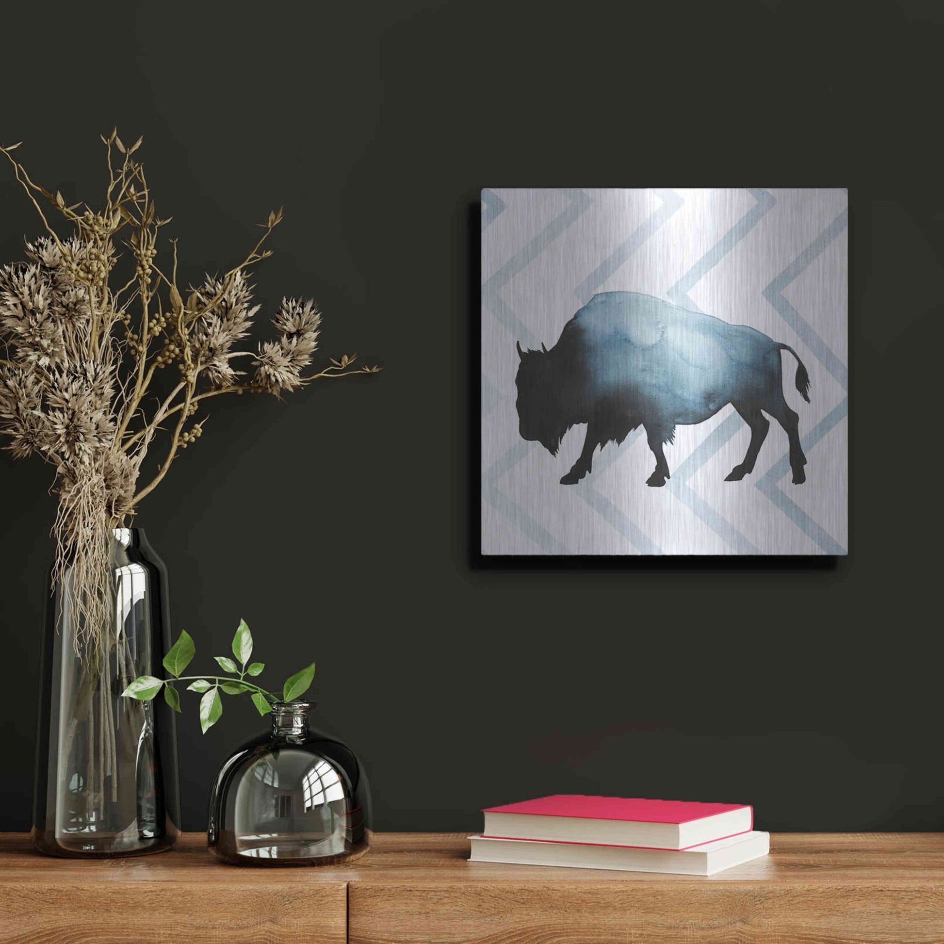 Luxe Metal Art 'Animal Silhouettes IV' by Grace Popp, Metal Wall Art,12x12