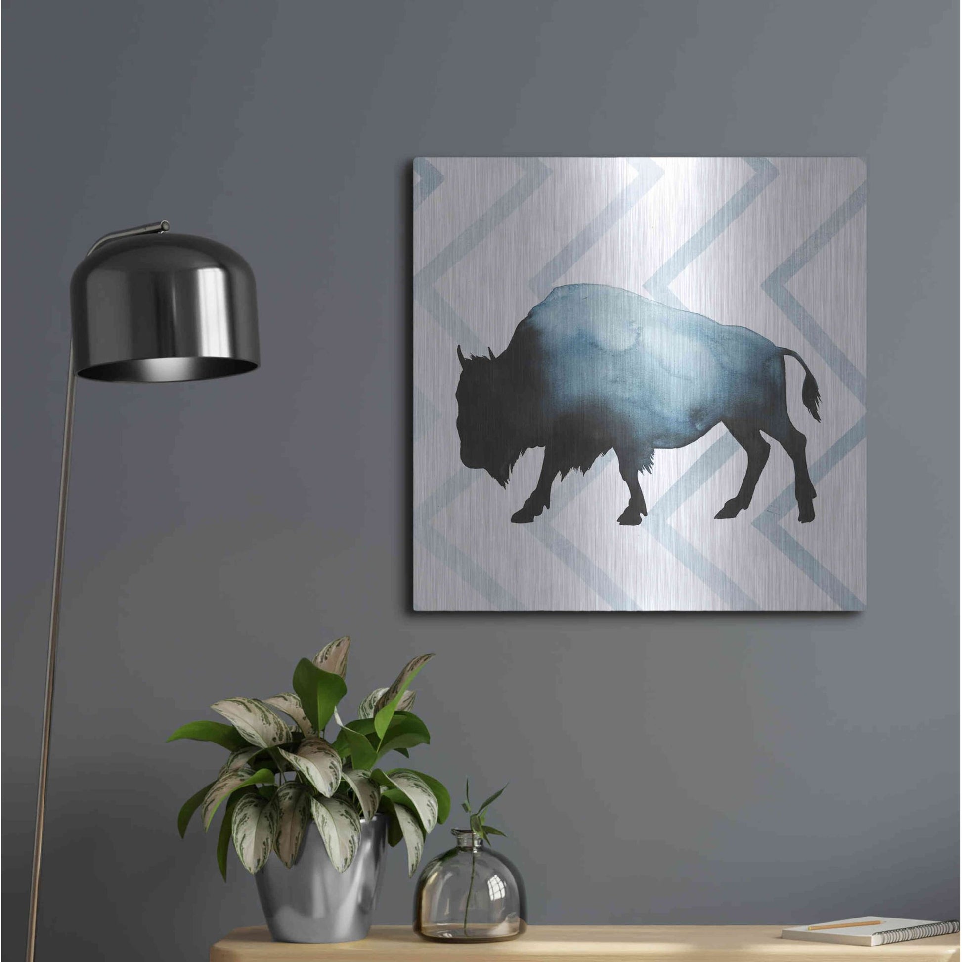 Luxe Metal Art 'Animal Silhouettes IV' by Grace Popp, Metal Wall Art,24x24