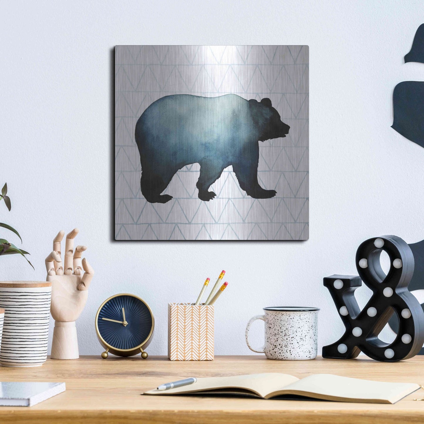 Luxe Metal Art 'Animal Silhouettes I' by Grace Popp, Metal Wall Art,12x12