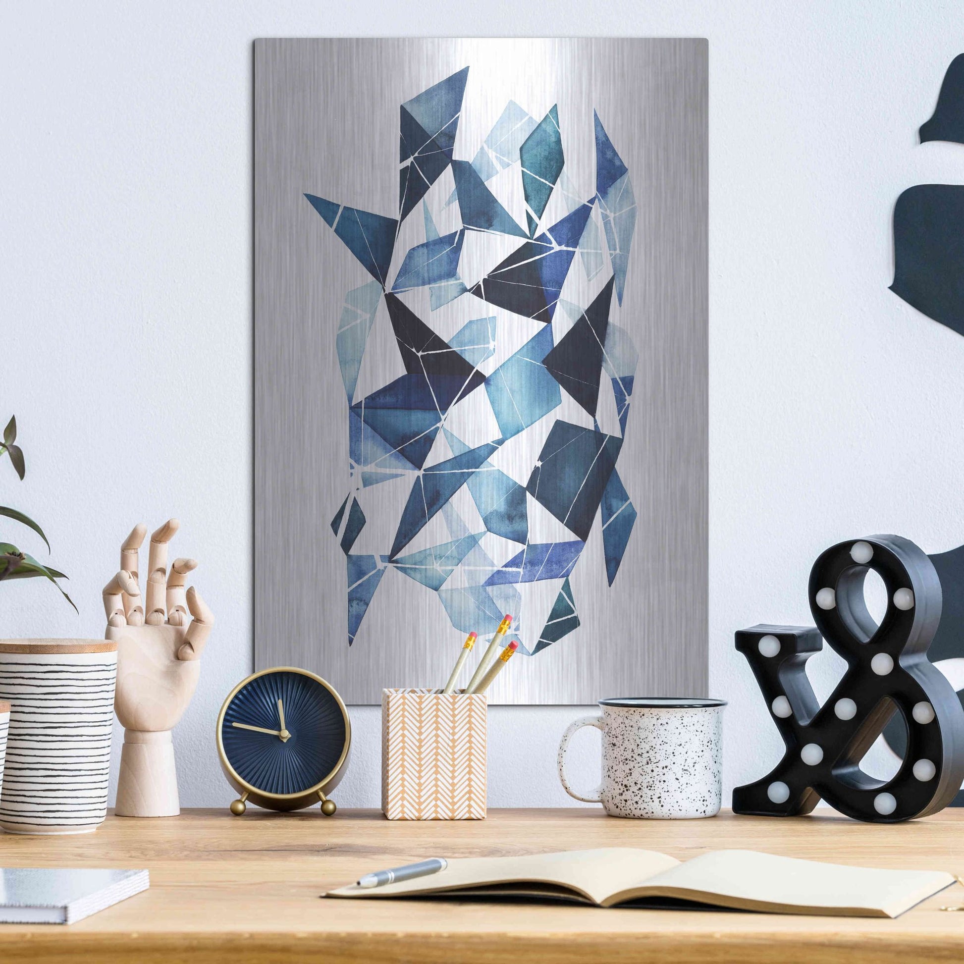 Luxe Metal Art 'Chrysalis I' by Grace Popp, Metal Wall Art,12x16