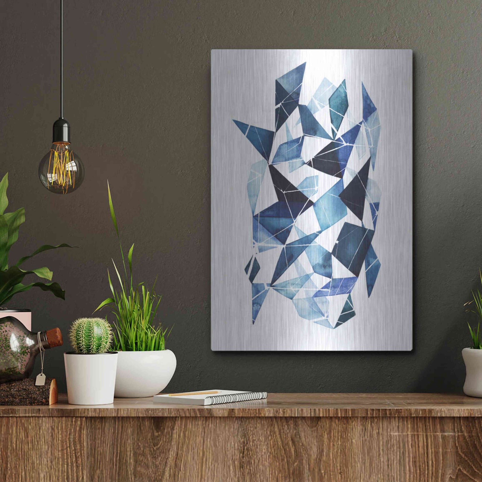 Luxe Metal Art 'Chrysalis I' by Grace Popp, Metal Wall Art,12x16