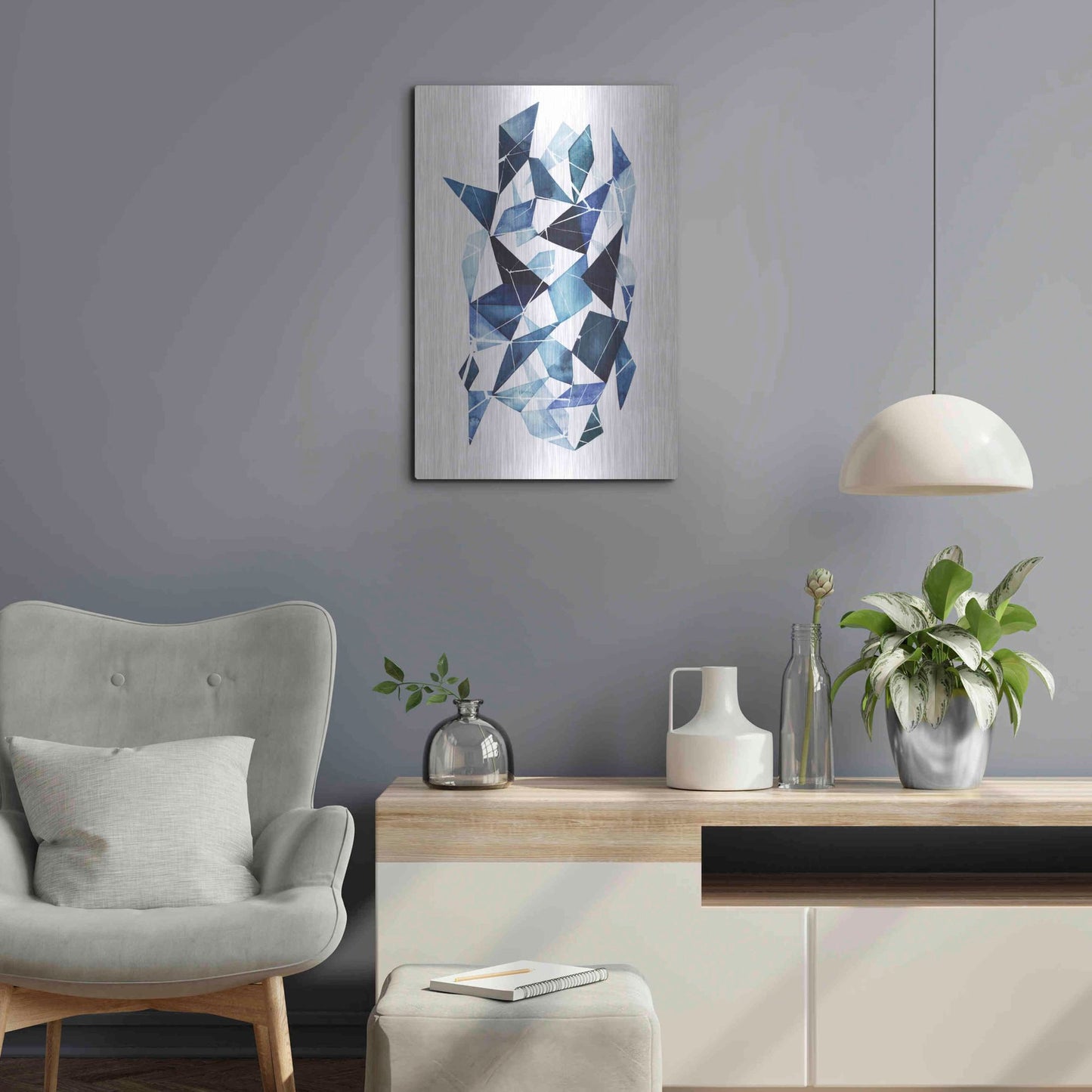 Luxe Metal Art 'Chrysalis I' by Grace Popp, Metal Wall Art,16x24