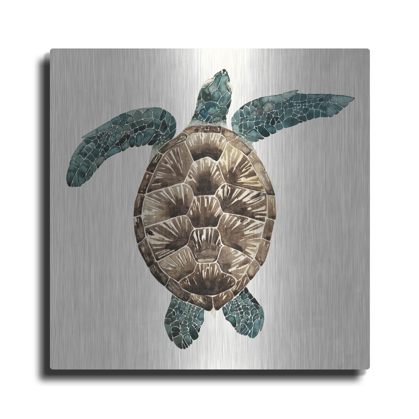 Luxe Metal Art 'Mosaic Turtle II' by Grace Popp, Metal Wall Art