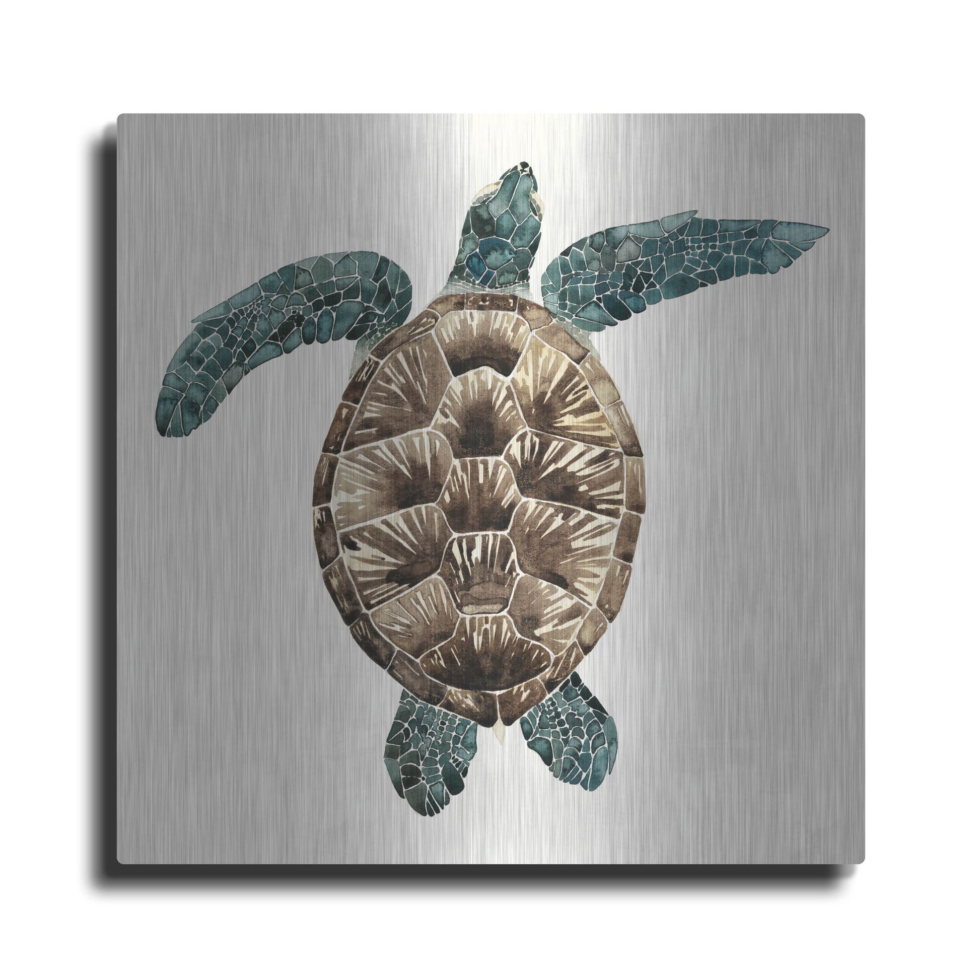 Luxe Metal Art 'Mosaic Turtle II' by Grace Popp, Metal Wall Art