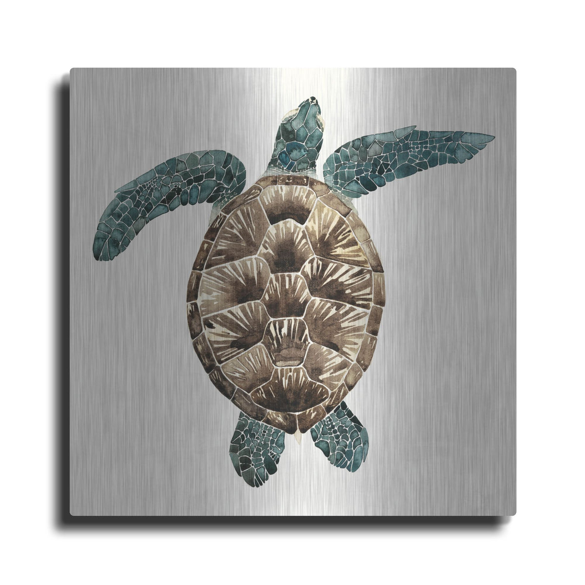 Luxe Metal Art 'Mosaic Turtle II' by Grace Popp, Metal Wall Art