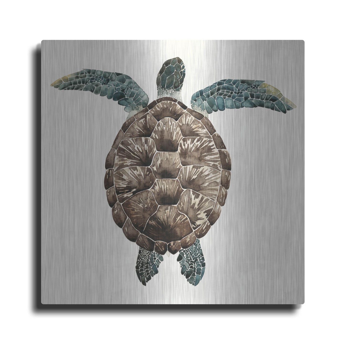 Luxe Metal Art 'Mosaic Turtle I' by Grace Popp, Metal Wall Art