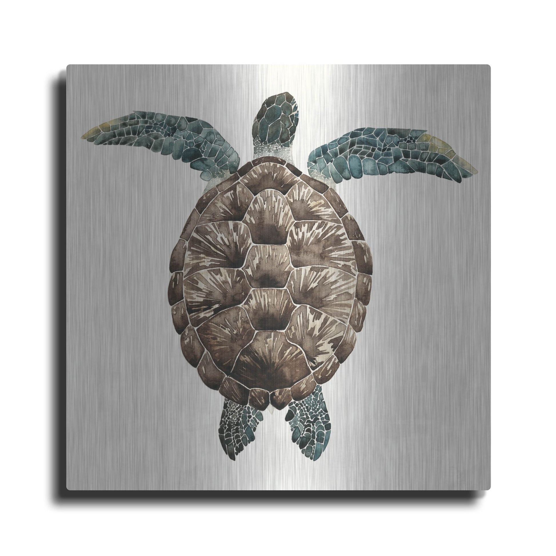 Luxe Metal Art 'Mosaic Turtle I' by Grace Popp, Metal Wall Art