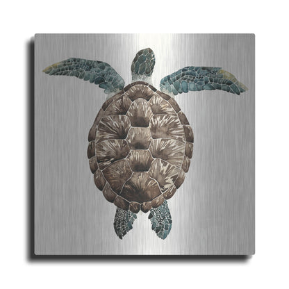 Luxe Metal Art 'Mosaic Turtle I' by Grace Popp, Metal Wall Art