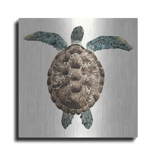 Luxe Metal Art 'Mosaic Turtle I' by Grace Popp, Metal Wall Art
