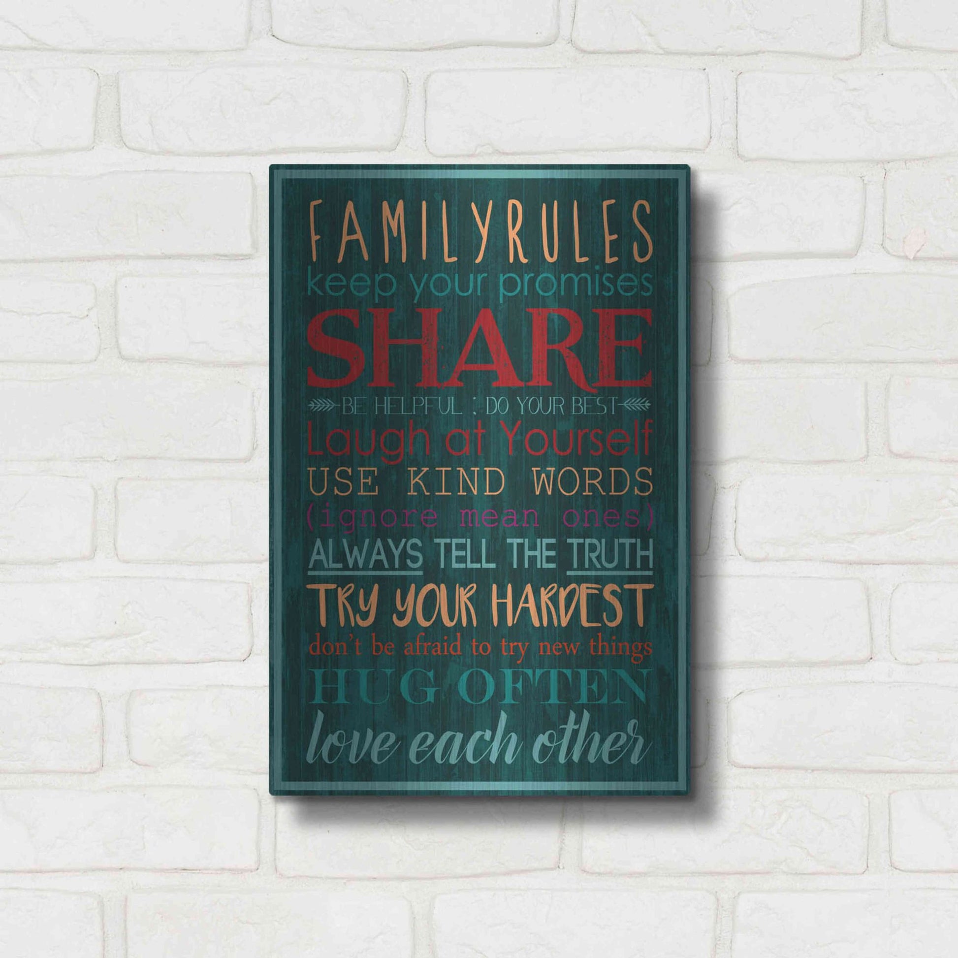 Luxe Metal Art 'Spice Family Rules I' by Grace Popp, Metal Wall Art,12x16