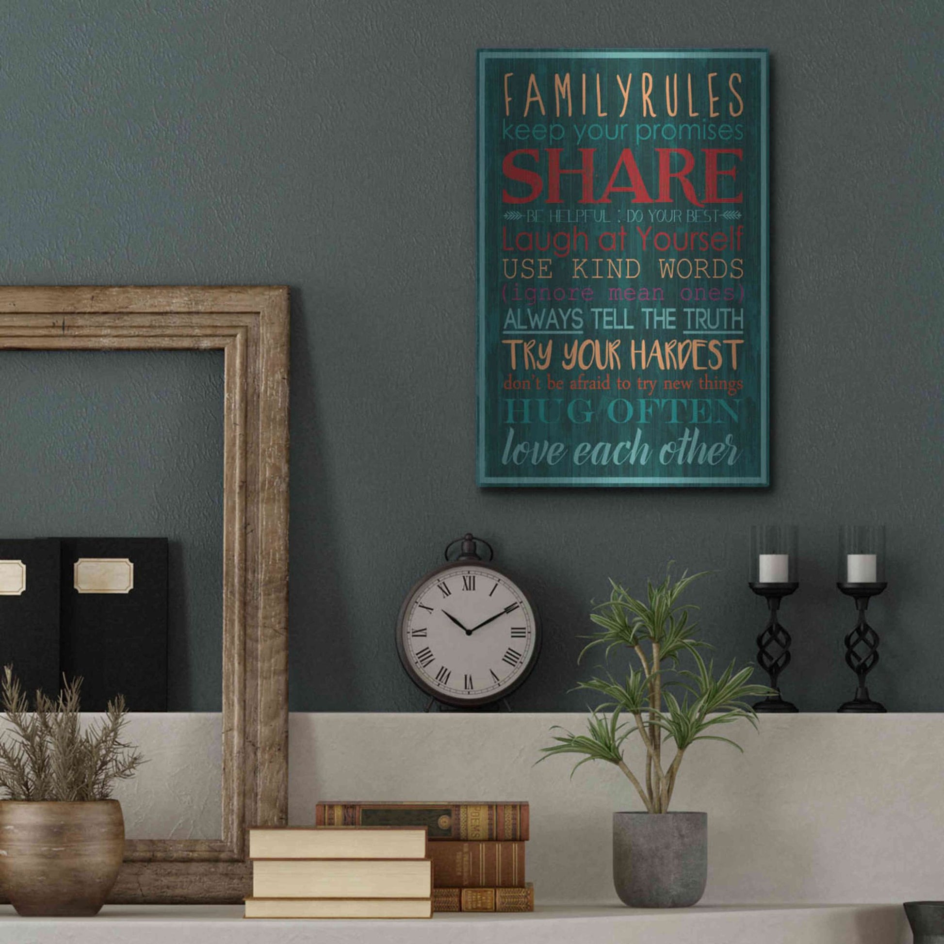 Luxe Metal Art 'Spice Family Rules I' by Grace Popp, Metal Wall Art,12x16