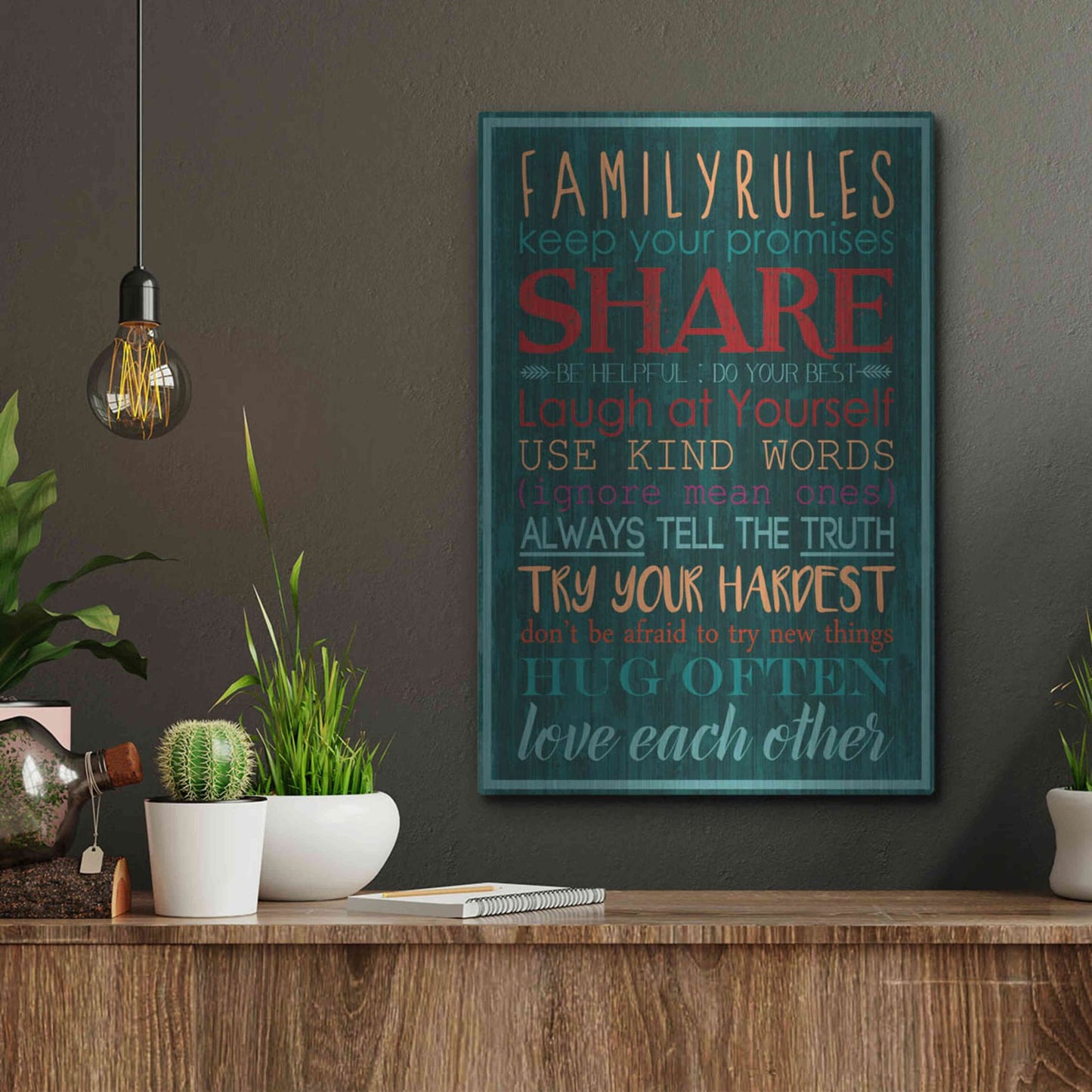 Luxe Metal Art 'Spice Family Rules I' by Grace Popp, Metal Wall Art,12x16