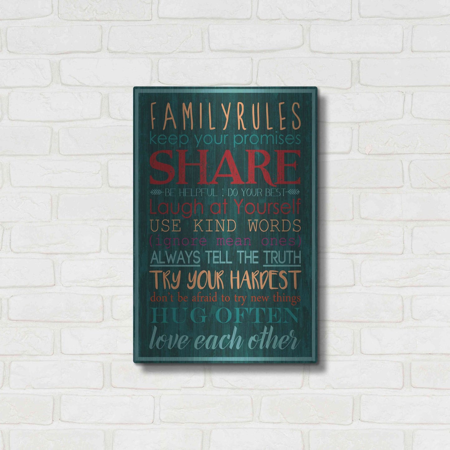 Luxe Metal Art 'Spice Family Rules I' by Grace Popp, Metal Wall Art,16x24
