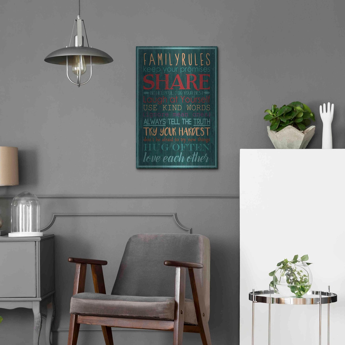 Luxe Metal Art 'Spice Family Rules I' by Grace Popp, Metal Wall Art,16x24