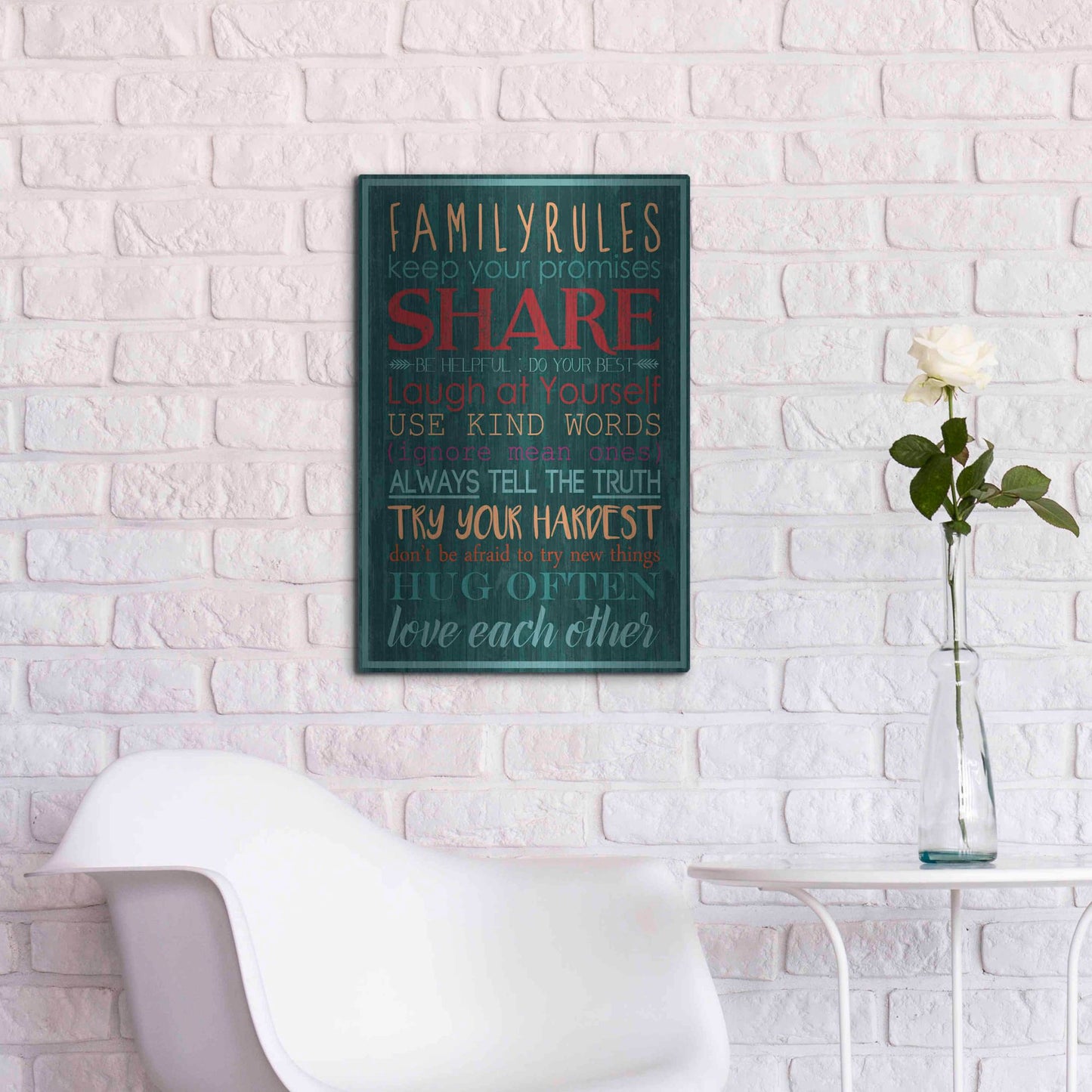 Luxe Metal Art 'Spice Family Rules I' by Grace Popp, Metal Wall Art,16x24