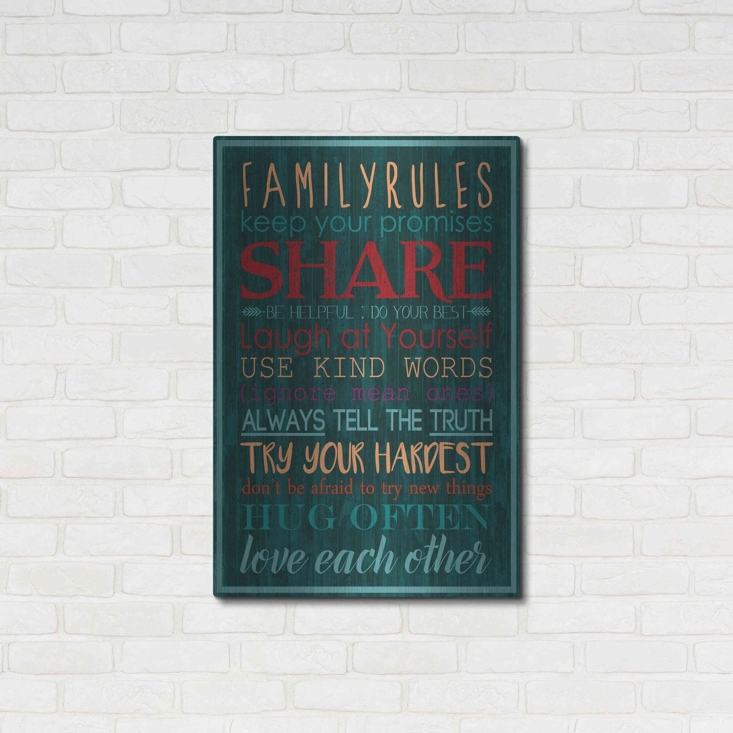 Luxe Metal Art 'Spice Family Rules I' by Grace Popp, Metal Wall Art,24x36