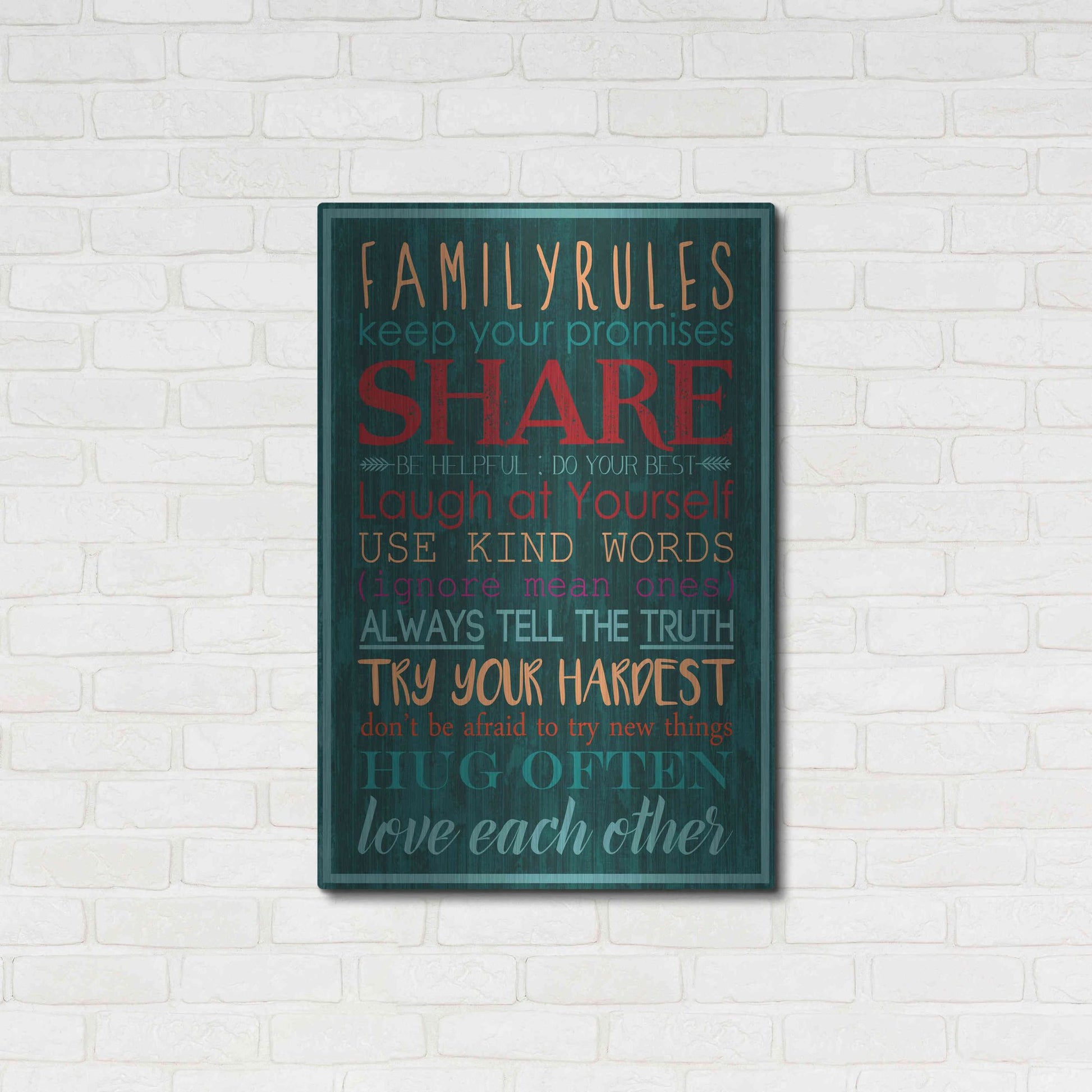 Luxe Metal Art 'Spice Family Rules I' by Grace Popp, Metal Wall Art,24x36