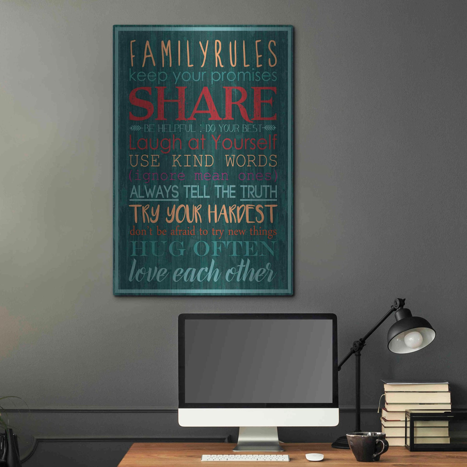 Luxe Metal Art 'Spice Family Rules I' by Grace Popp, Metal Wall Art,24x36