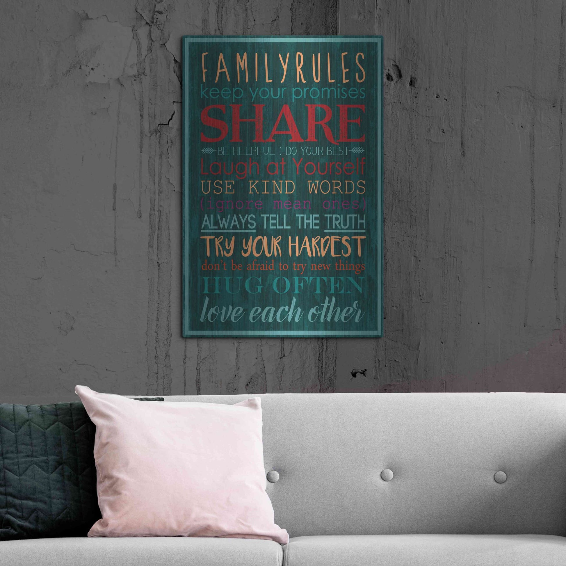 Luxe Metal Art 'Spice Family Rules I' by Grace Popp, Metal Wall Art,24x36