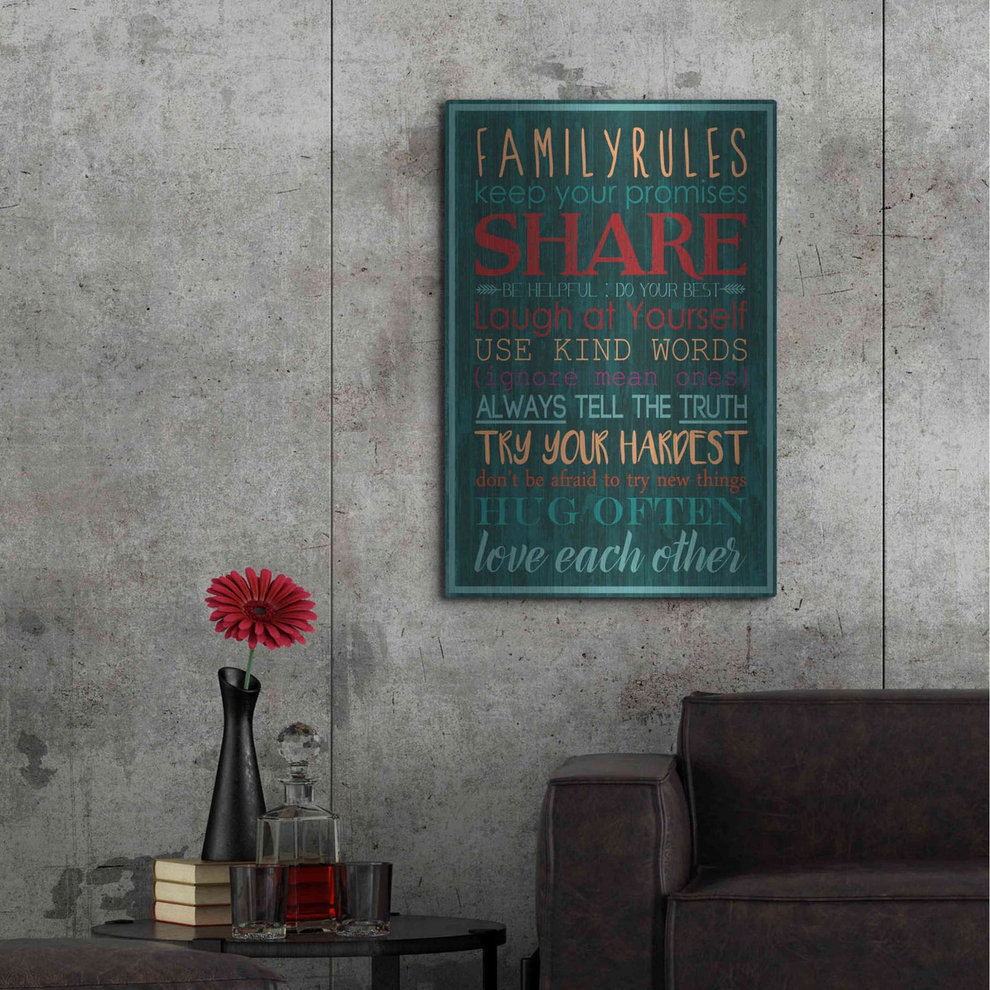 Luxe Metal Art 'Spice Family Rules I' by Grace Popp, Metal Wall Art,24x36