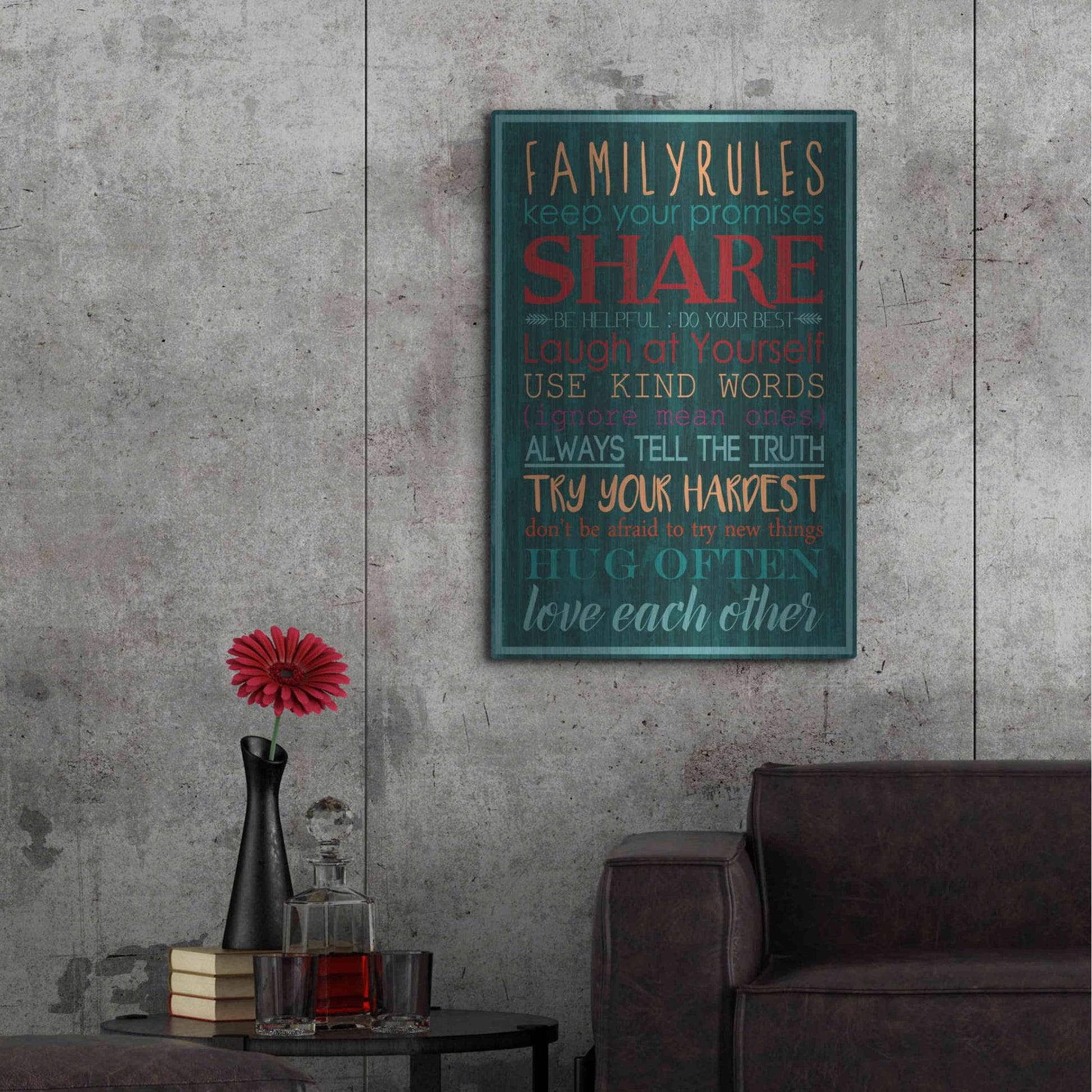 Luxe Metal Art 'Spice Family Rules I' by Grace Popp, Metal Wall Art,24x36