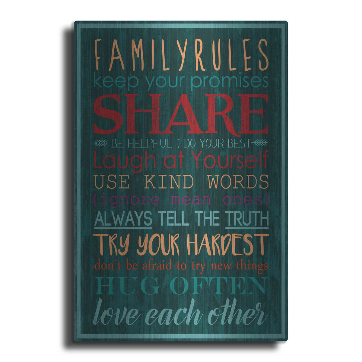 Luxe Metal Art 'Spice Family Rules I' by Grace Popp, Metal Wall Art