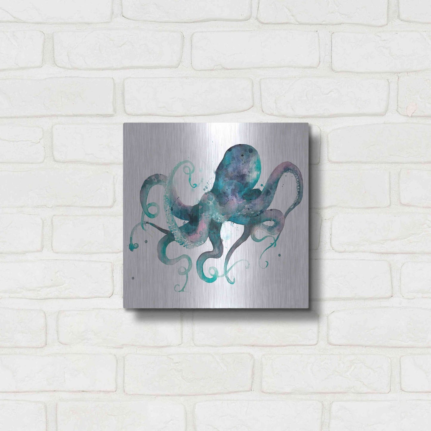 Luxe Metal Art 'Tentacles II' by Grace Popp, Metal Wall Art,12x12