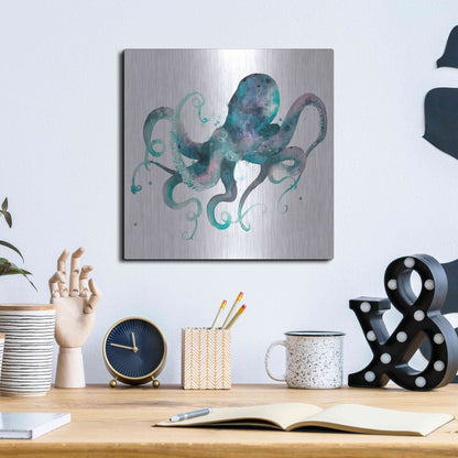 Luxe Metal Art 'Tentacles II' by Grace Popp, Metal Wall Art,12x12