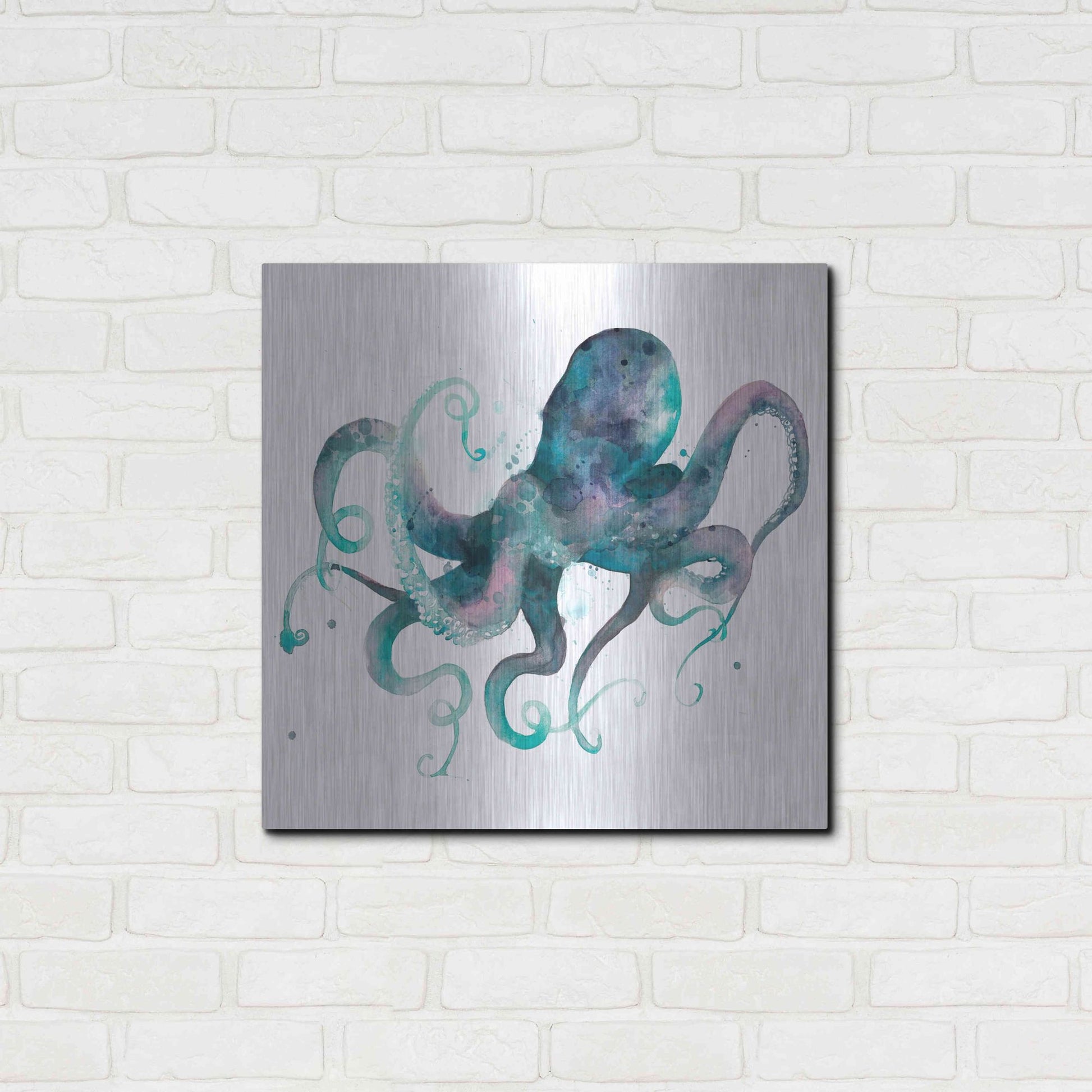 Luxe Metal Art 'Tentacles II' by Grace Popp, Metal Wall Art,24x24