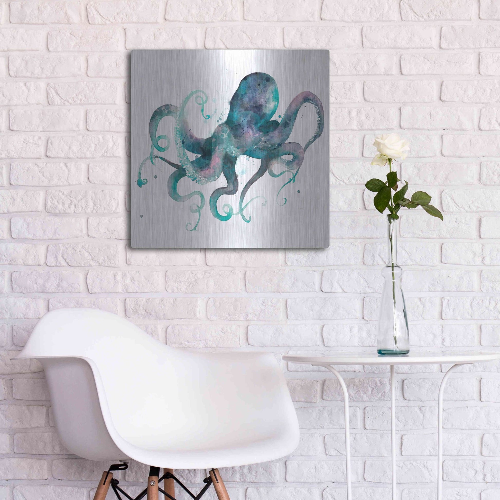 Luxe Metal Art 'Tentacles II' by Grace Popp, Metal Wall Art,24x24