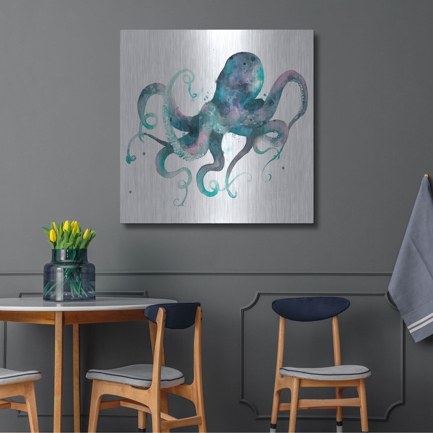 Luxe Metal Art 'Tentacles II' by Grace Popp, Metal Wall Art,36x36