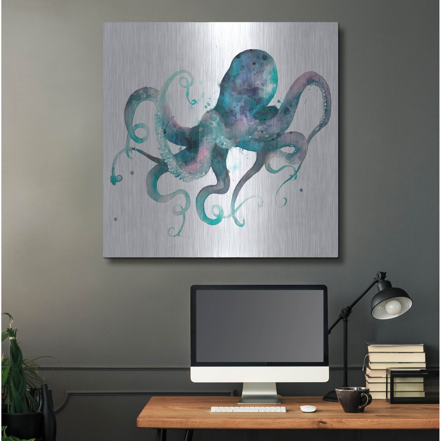 Luxe Metal Art 'Tentacles II' by Grace Popp, Metal Wall Art,36x36