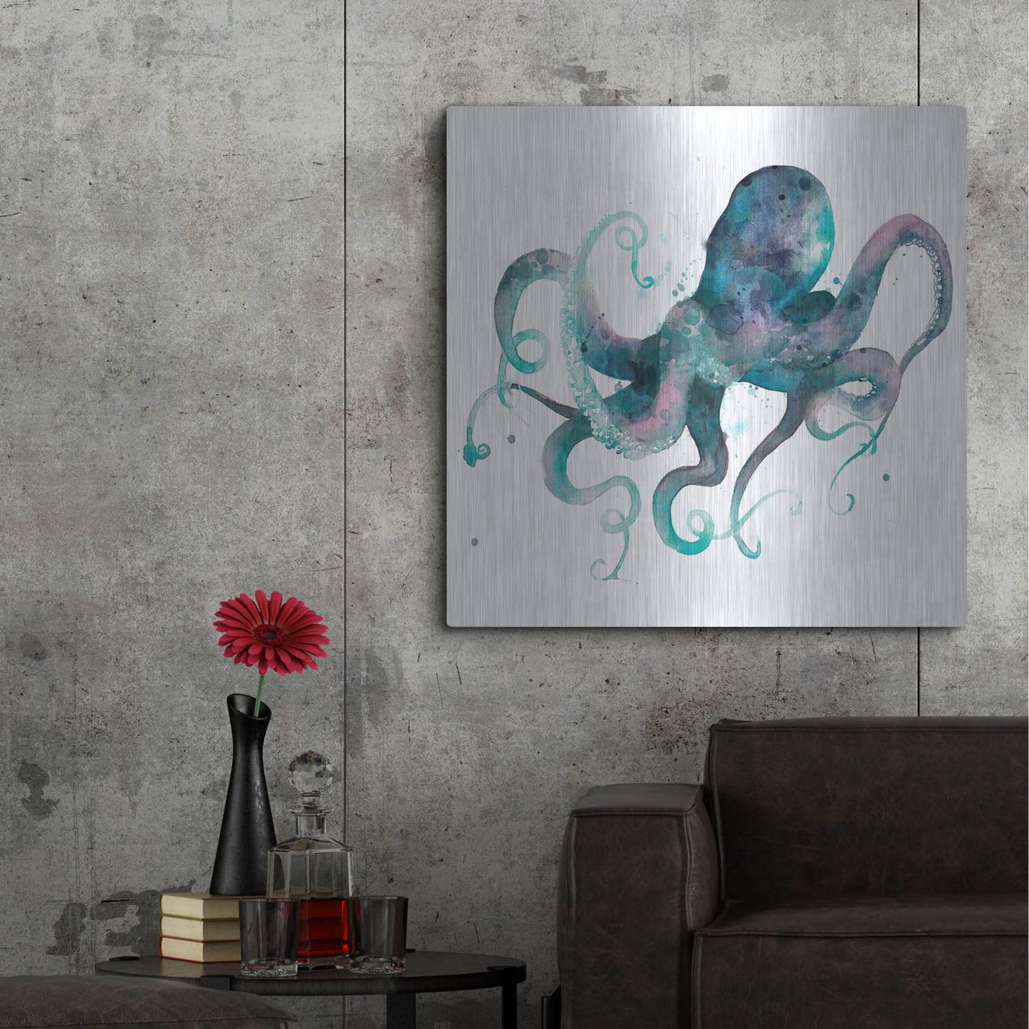 Luxe Metal Art 'Tentacles II' by Grace Popp, Metal Wall Art,36x36
