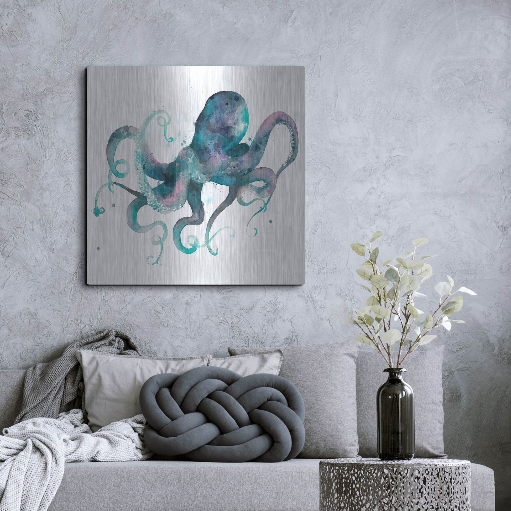 Luxe Metal Art 'Tentacles II' by Grace Popp, Metal Wall Art,36x36