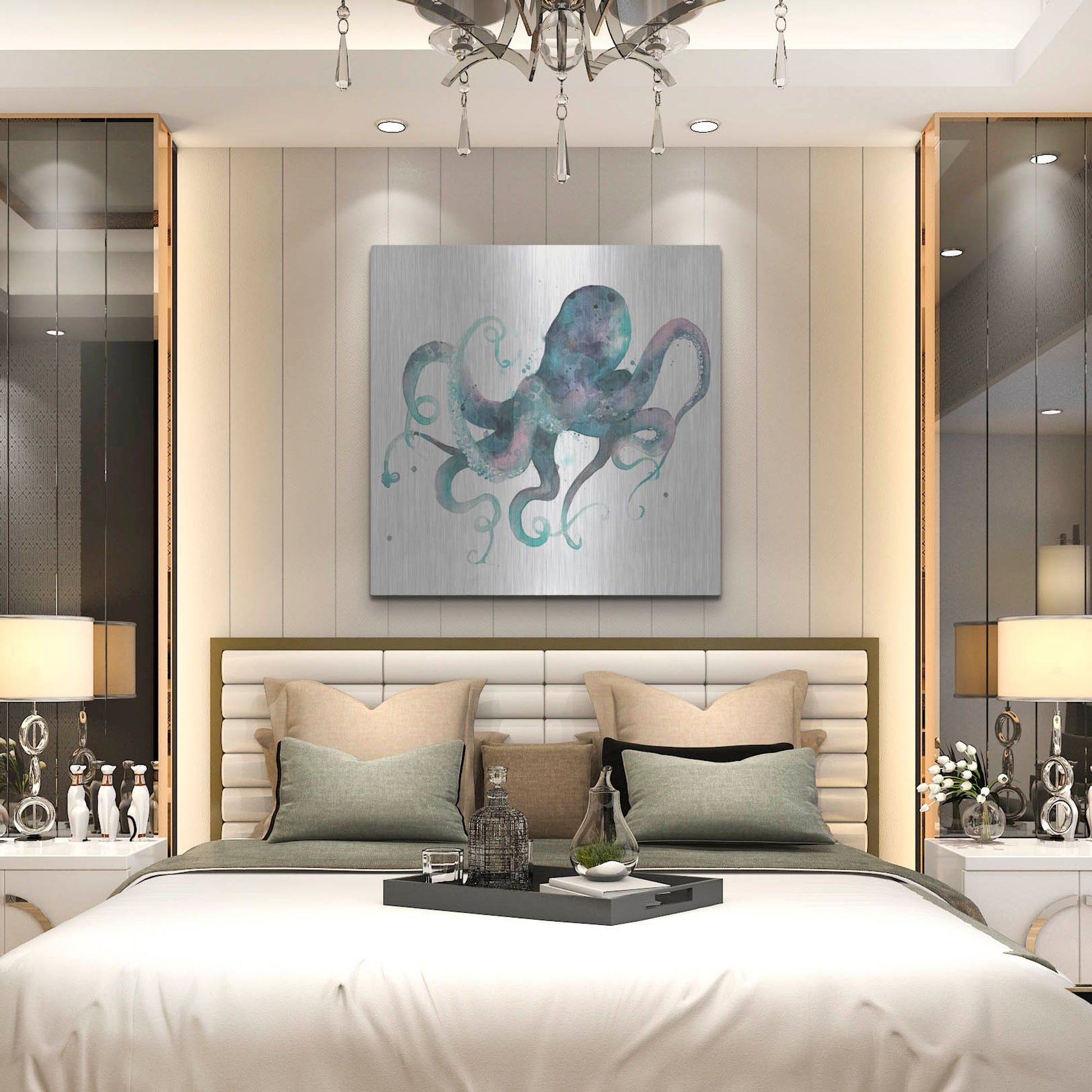 Luxe Metal Art 'Tentacles II' by Grace Popp, Metal Wall Art,36x36