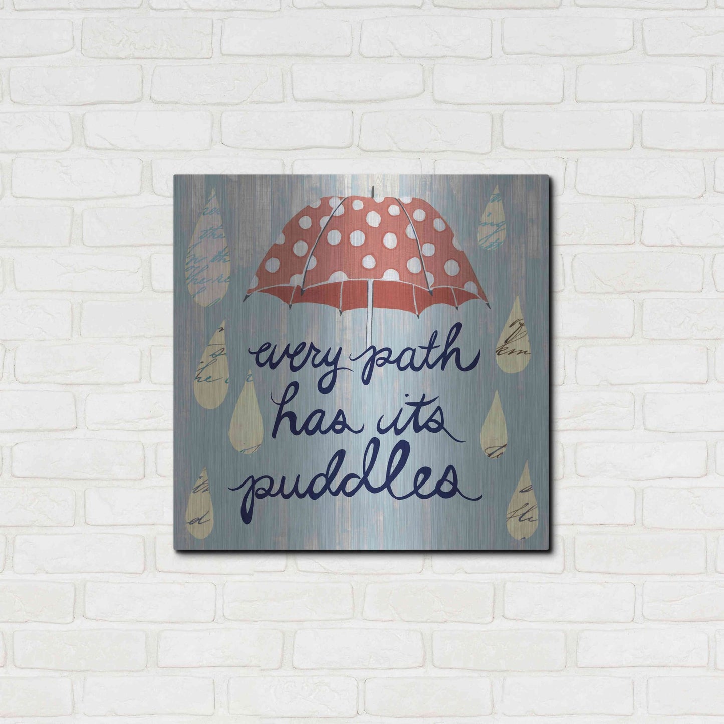 Luxe Metal Art 'Rainy Day II' by Grace Popp, Metal Wall Art,24x24