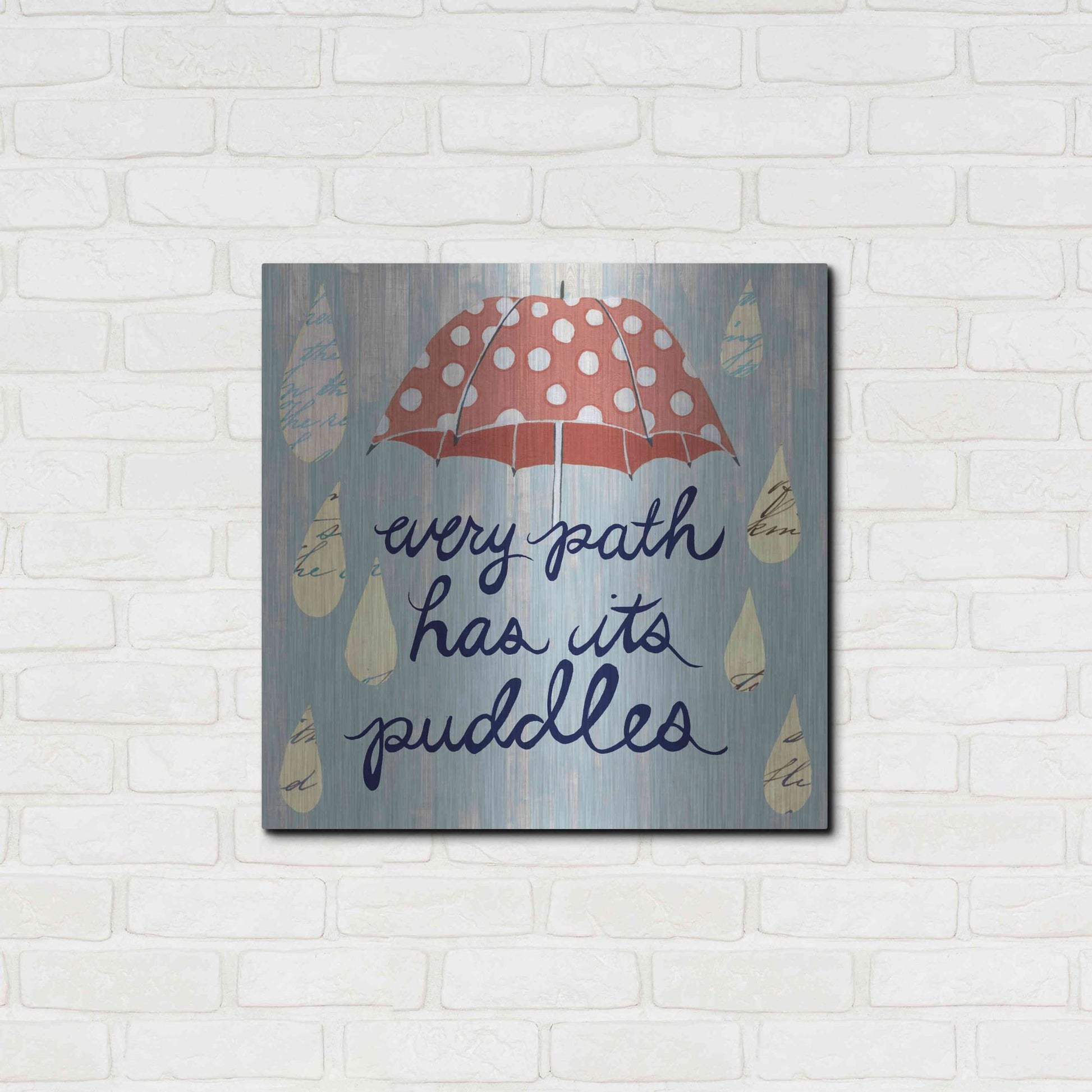 Luxe Metal Art 'Rainy Day II' by Grace Popp, Metal Wall Art,24x24