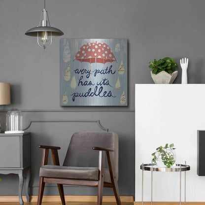 Luxe Metal Art 'Rainy Day II' by Grace Popp, Metal Wall Art,24x24